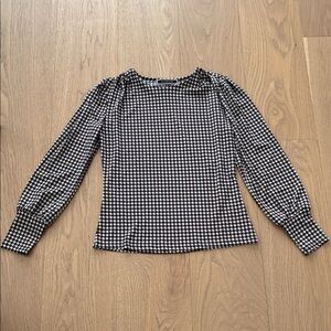 Melanie Lyne Women’s Black and White Houndstooth Top. Small. NWOT.